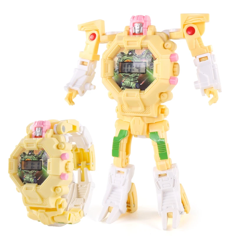 Funny Gift Intelligent Digital Transform Toys Kids Robot Watch Educational Toy Children Toys Acceptbale as Picture 5 Cartons ABS