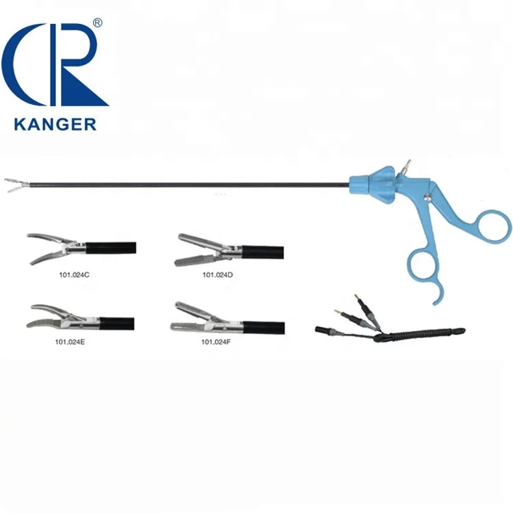101.024D New CE Approved Bipolar Dissecting Forceps 5x330mm double action straight head+ Bipolar Cable Laparoscopy