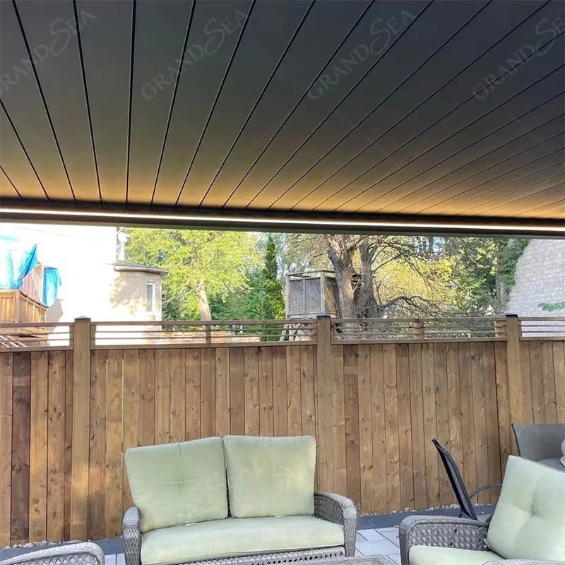 Foshan Factory Wholesale Exterior Garden Remote Control Electric Aluminum Pergola Outdoor Louvered Pergola Canopy