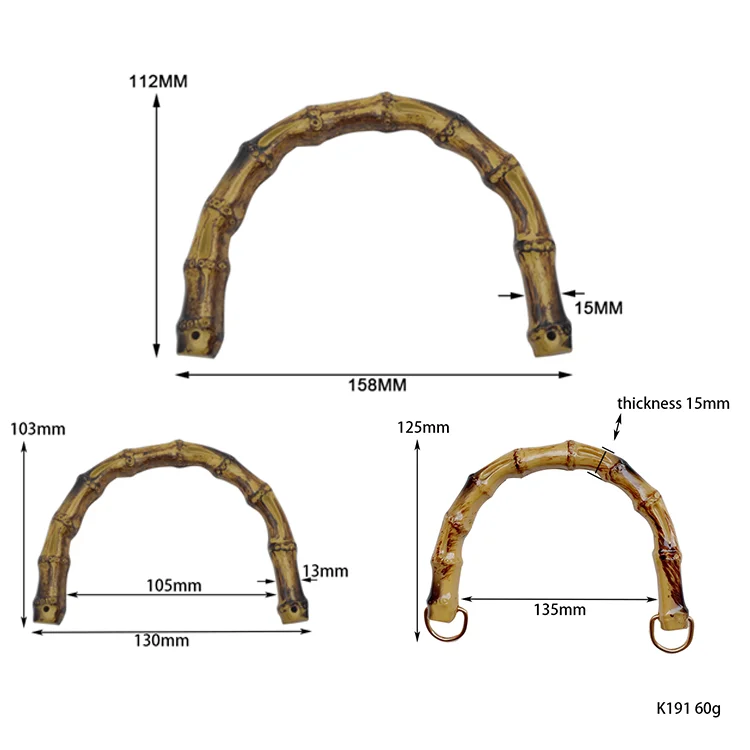 Hot Sales Plastic Bamboo Handle Bag Braided diy creative plastic handle Bucket bag