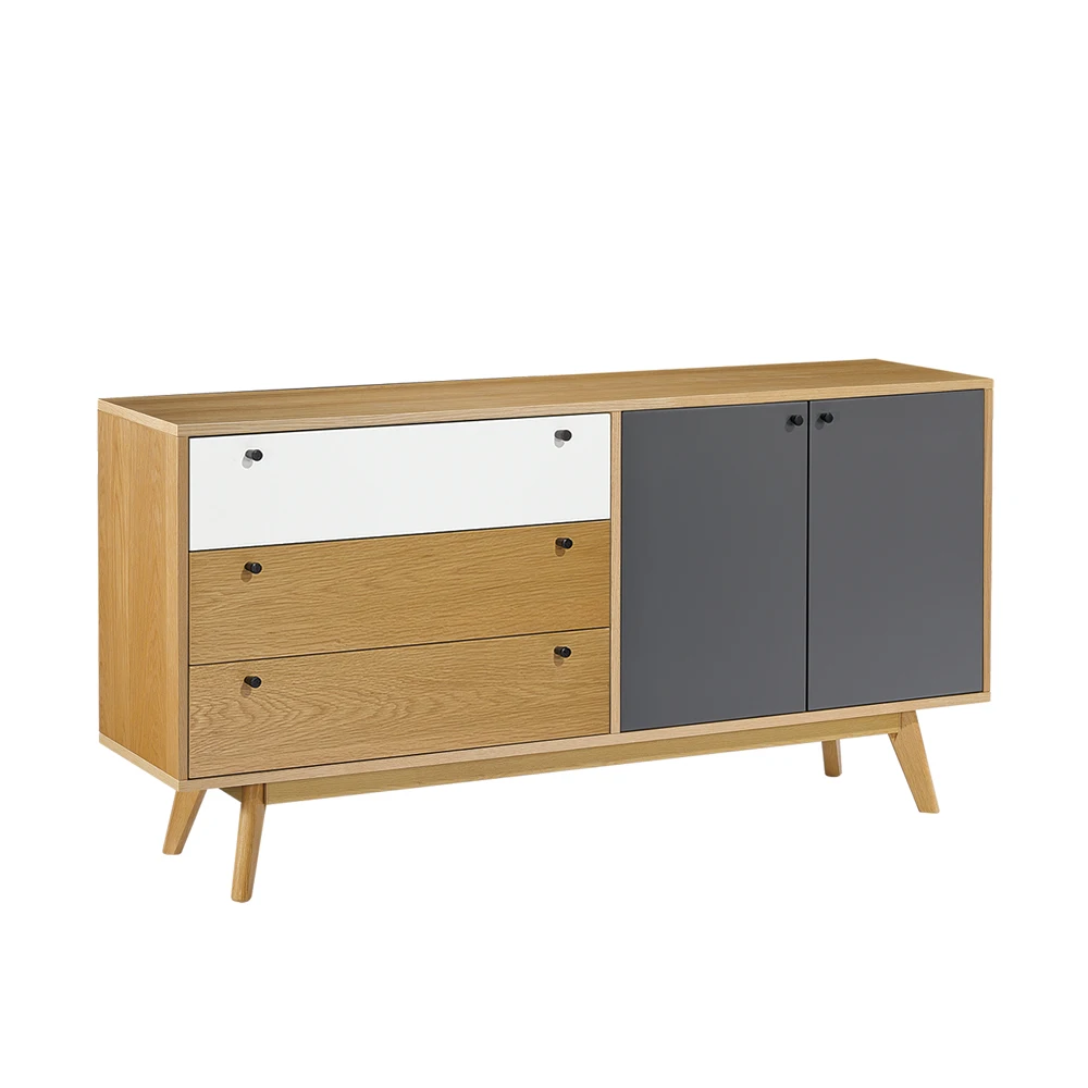 With Oak Veneer Bathroom Cabinet Design Sideboard Wooden New Wood  Hot Sale Cabinet