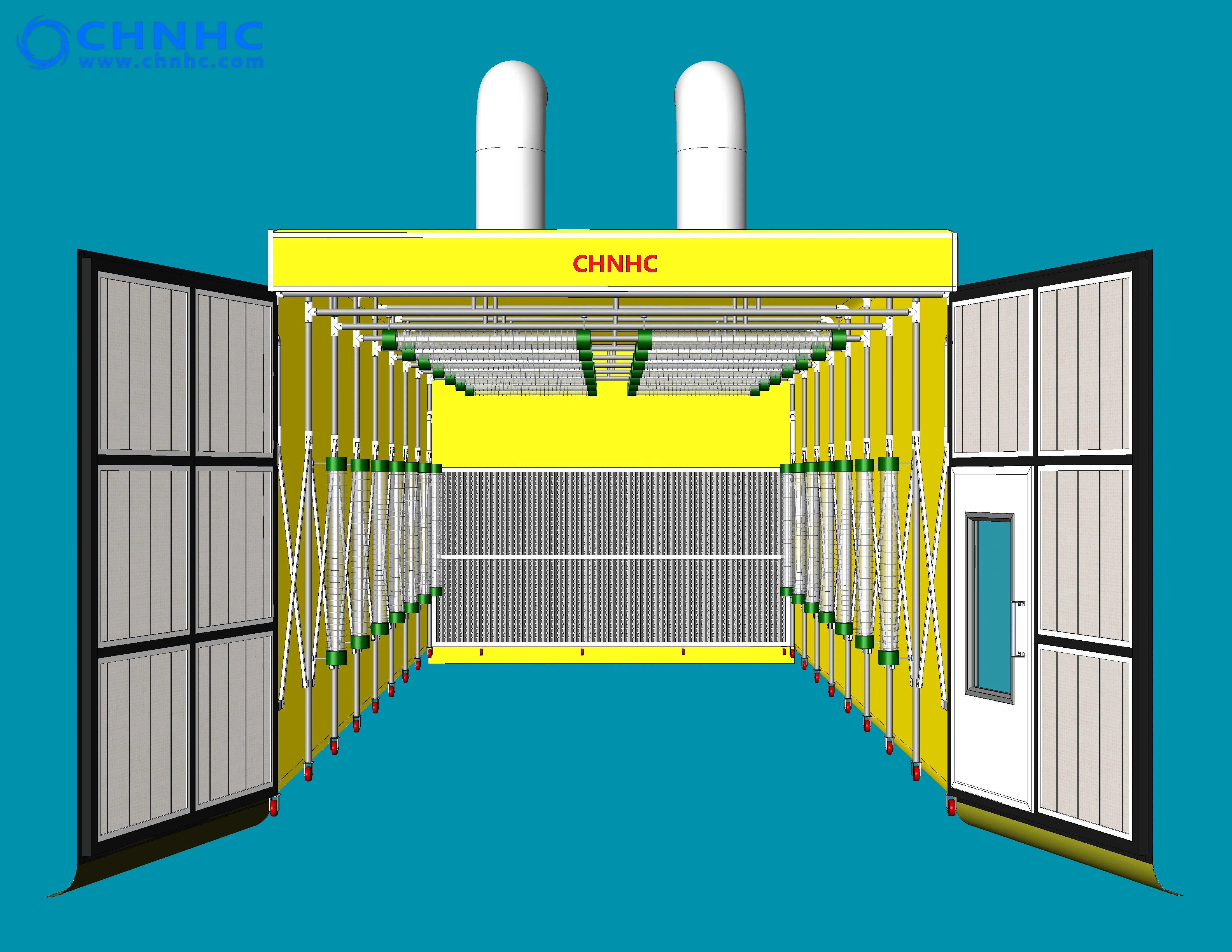 Open Face Retractable Mobile Telescopic Paint Spray Booth for Large Workpieces
