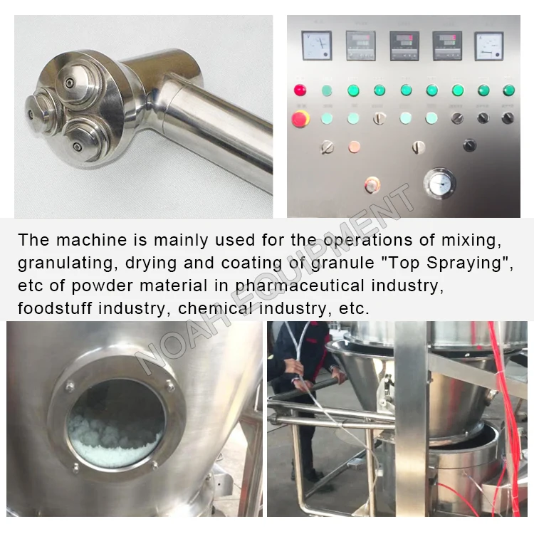 FL-120 Pharmaceutical Fluid Bed Pepper Flavoring granules making machine Food Spry Drying Granulator