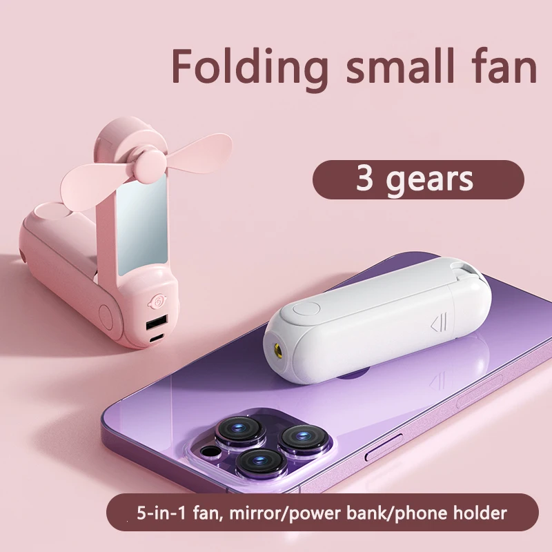 Custom Small Handy Fold Folding Foldable Hand Held Battery Electric Fans Personal Rechargeable Usb Handheld Portable Mini Fan