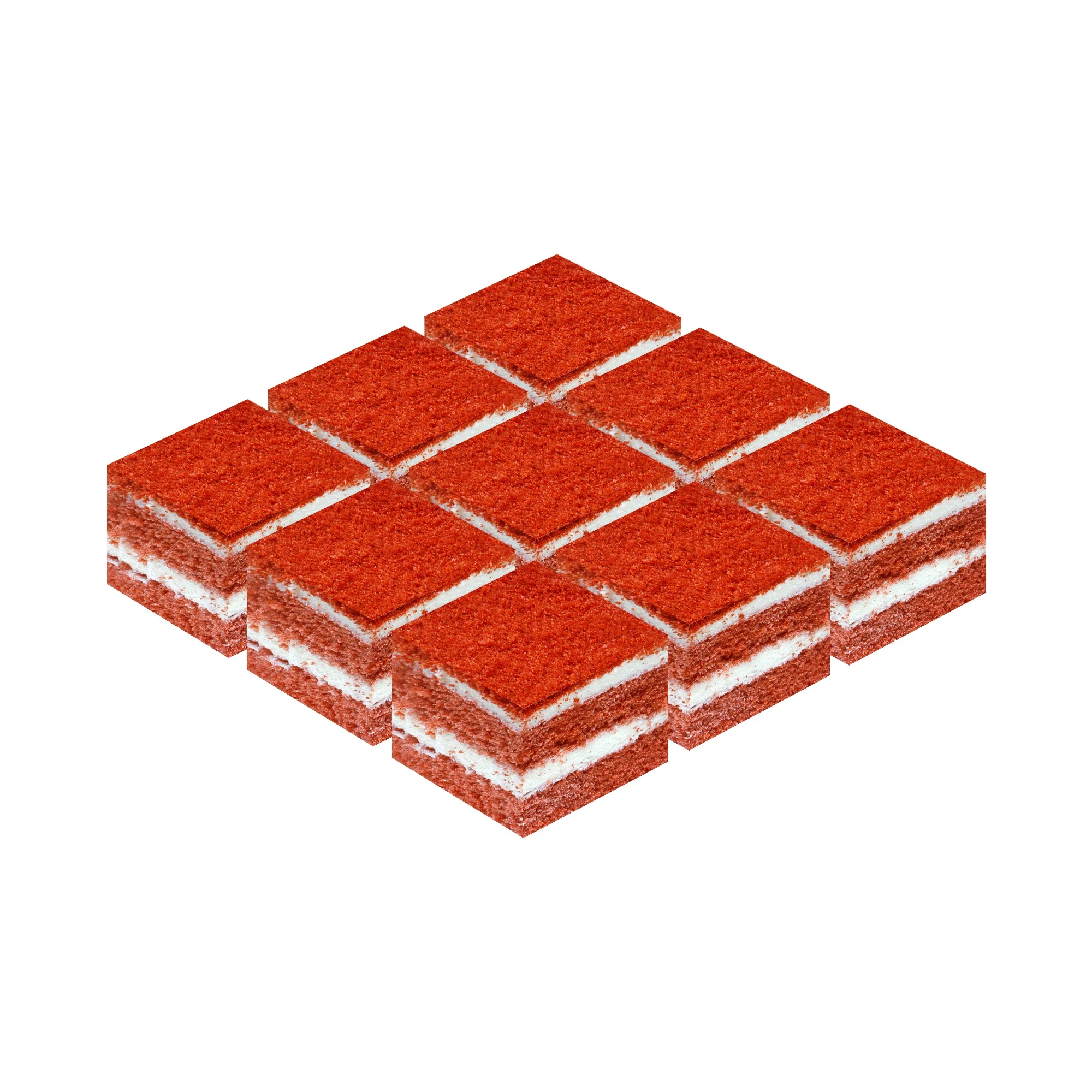 Chinese manufacturers directly wholesale Double layered red velvet mousse square cake Afternoon tea restaurant Dim sum