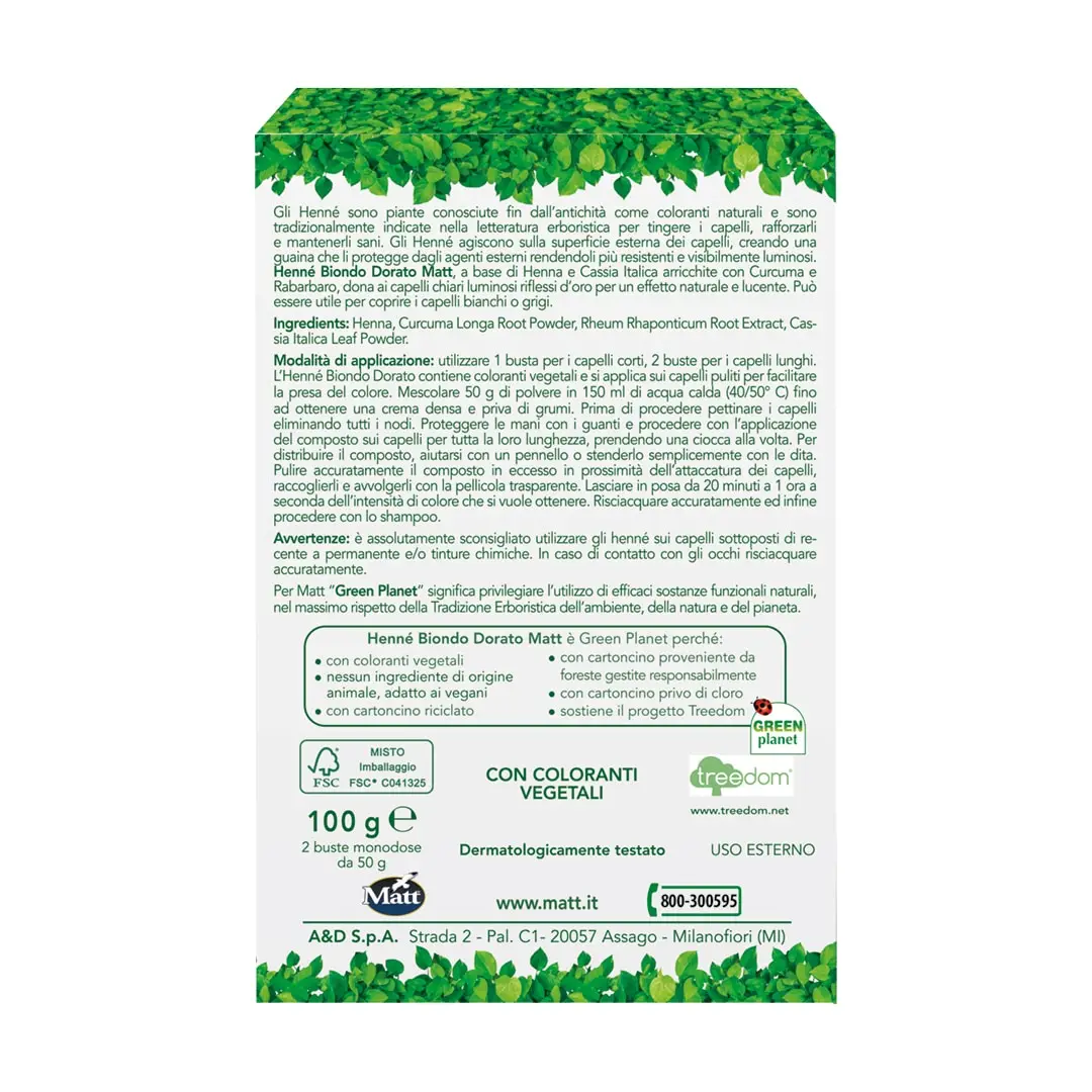 Careful Selection Herbal Hair Care Products Golden Blonde Henna Reflexifier Suitable For Vegans