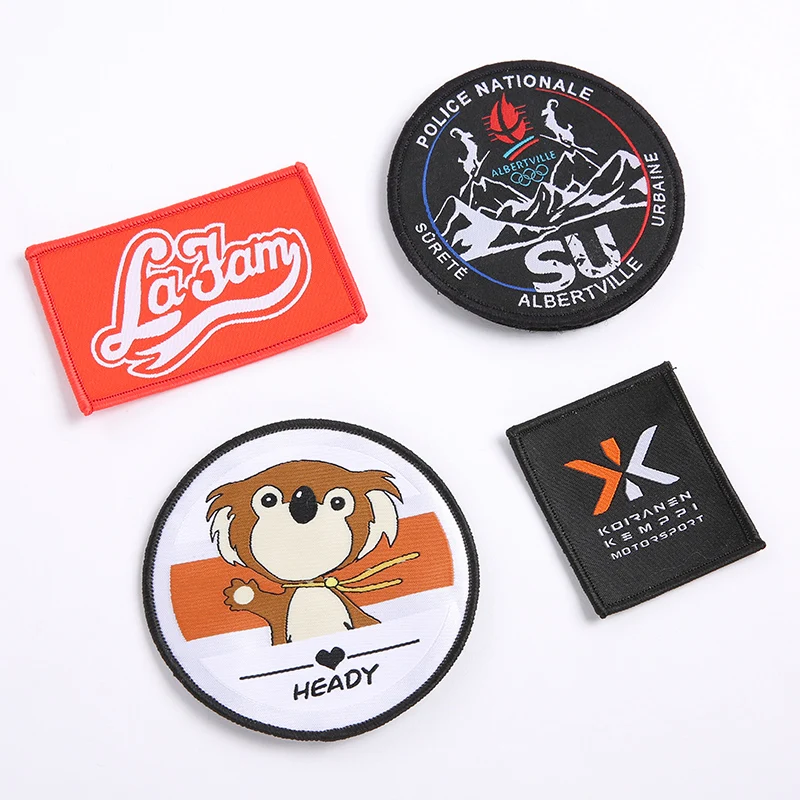 Custom Woven Patch Clothing Label Garment Fabric Embroidered Patch Badges Sew on Embroidered Patches