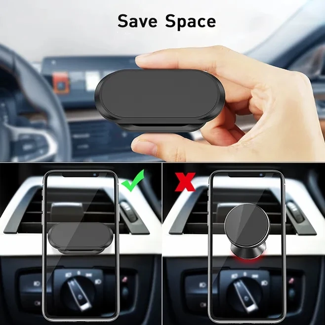 Trending products 2023 new arrivals Mini Magnetic mobile phone holders Rotatable Strip Shape 4 Strong Magnet Stand Car Mount