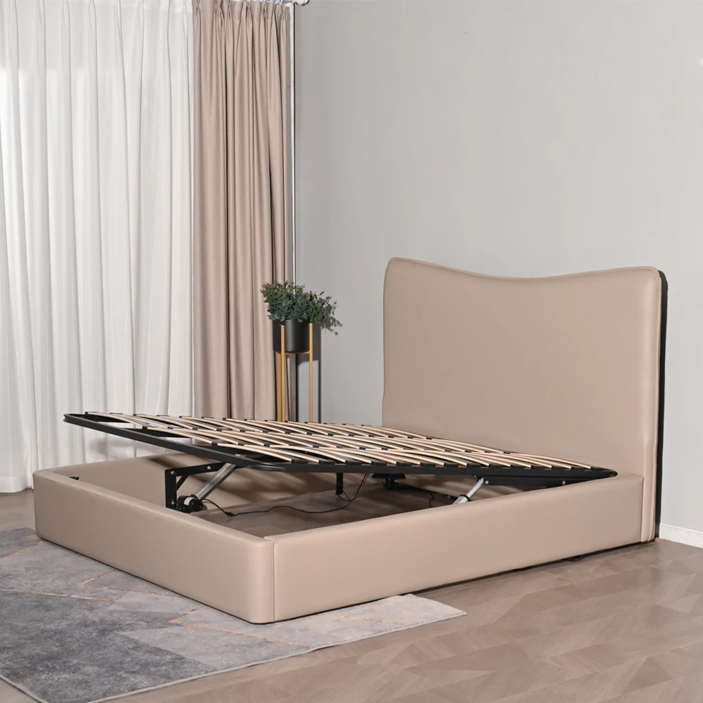 Electric Lift Mechanism Bedroom Set King Bed Frame with Storage