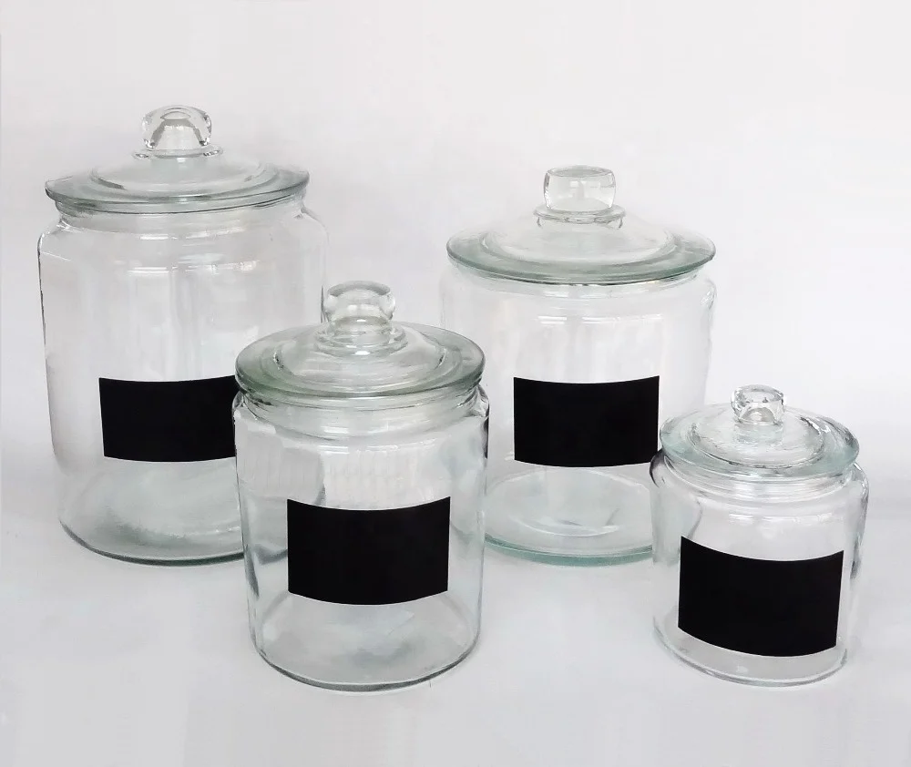 960 мл 1800ml 3800ml 5600ml термос для хранения еды хранения канистра стеклянная банка для печенья с со стеклянной крышкой и Доске Печать (CCP773K)