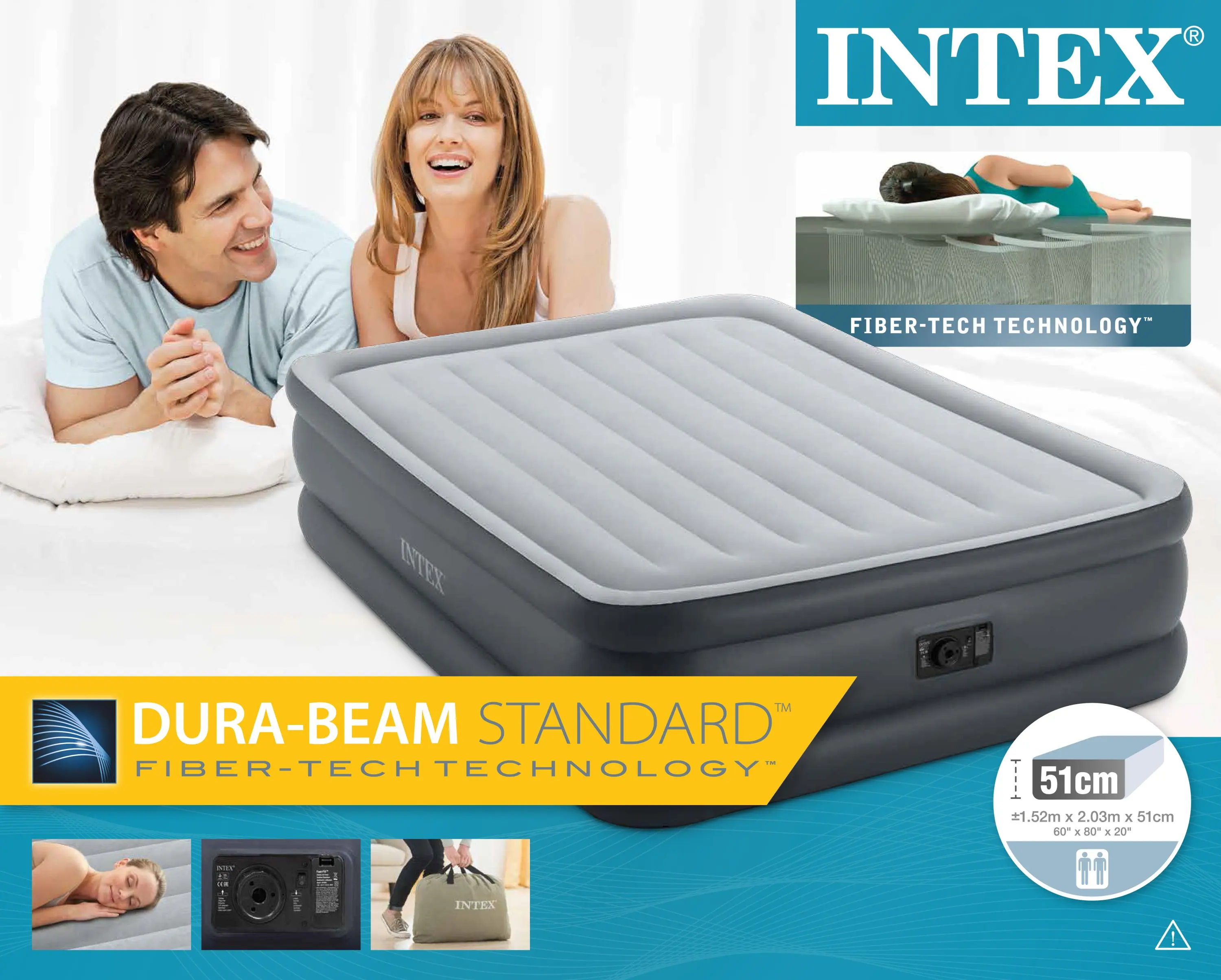 Intex 67766 Wholesale China High Quality comfort-plush Air Bed Built-in electric air pump Inflatable Mattress