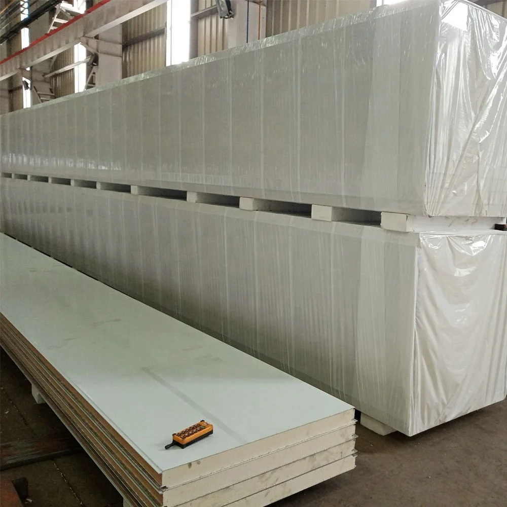 Waterproof Fireproof  pu insulated foam wall pu panel for cold room pu sandwich panels