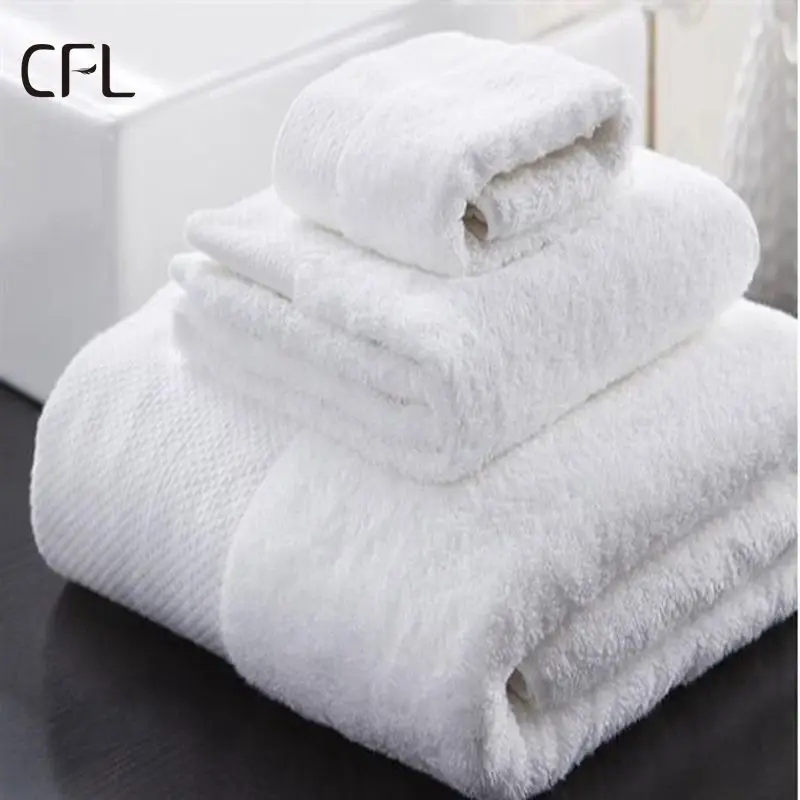 Luxury Towel custom hotel bath towels 5 star  100% cotton White Bath hand face Towel set with Custom Embroidery Logo