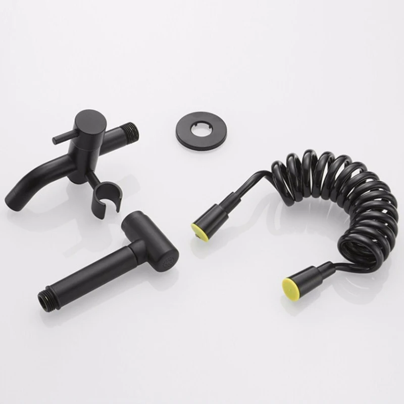Black Handheld Toilet bidet sprayer set Kit Brass Hand Bidet faucet for Bathroom hand sprayer shower head self cleaning