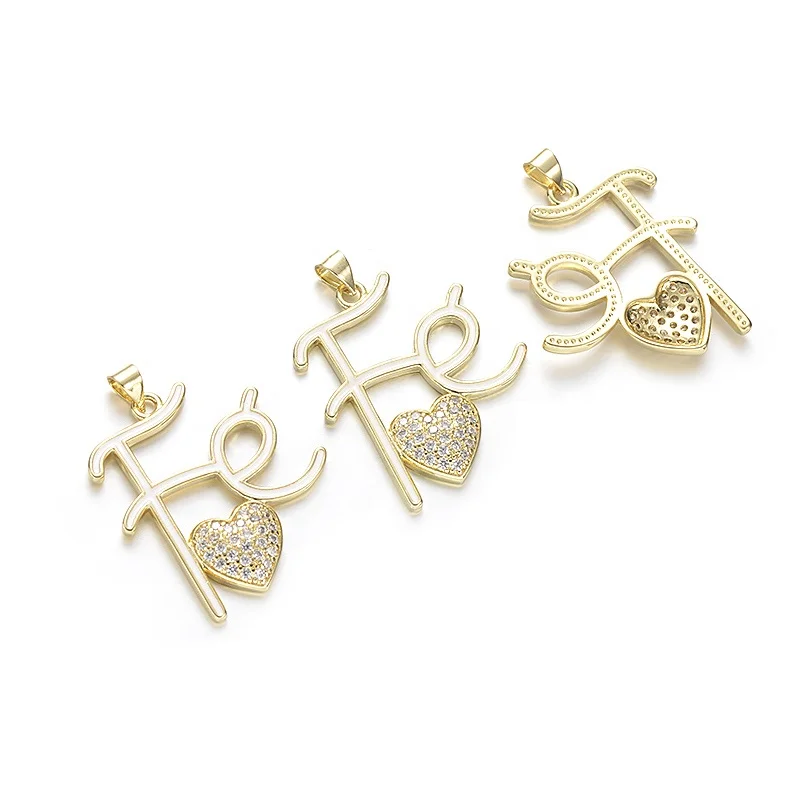 Cliobeads 18k Gold Plated Custom Jewelry Elephant Enamel Blue Eye Heart Charms Pendant For Necklace Making