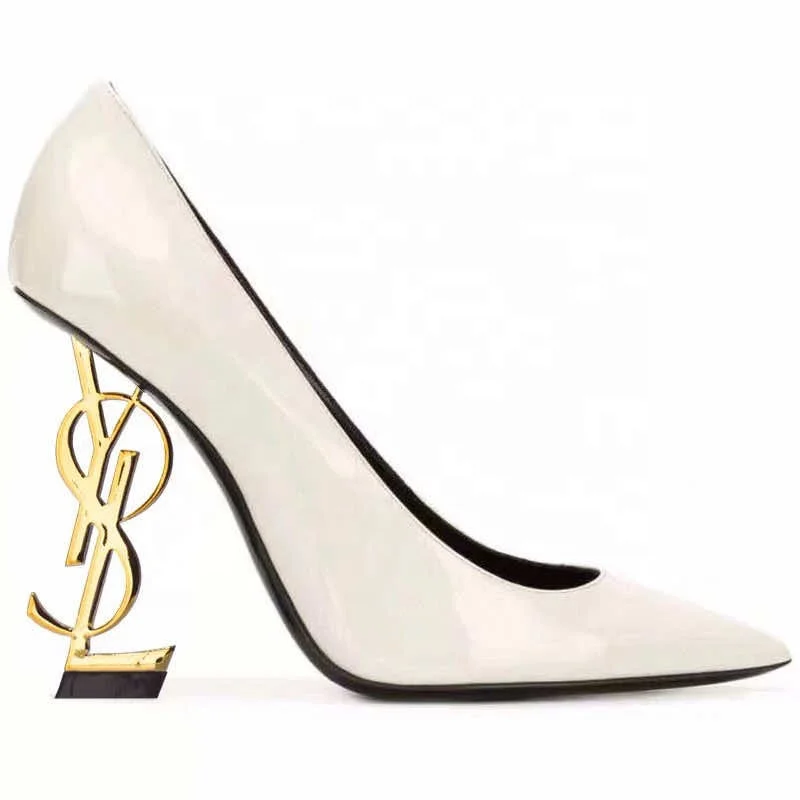Top Version Brand Luxury Designer Shoes Women Black Gold Heels Pumps Sandals Patent Leather Fashion Wedding Women Sexy Shoes