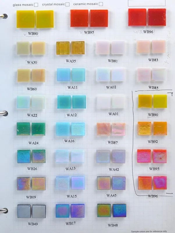 Bathroom shower spa iridescent tile mosaic hot melt square iridescent glass mosaic tile
