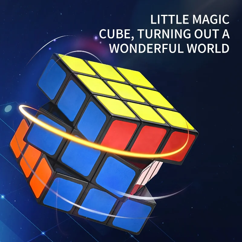 3x3x3 Black Bottom 3D Magic Cube Intelligent Beginner Cube Stress Relief Game Magic Cube Puzzle Toys For Kids And Adults