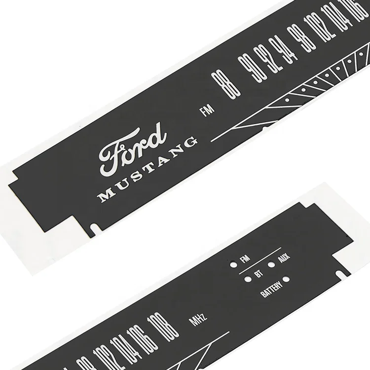 Self-adhesive silk screen print Lexan pc polycarbonate plastic nameplate overlay