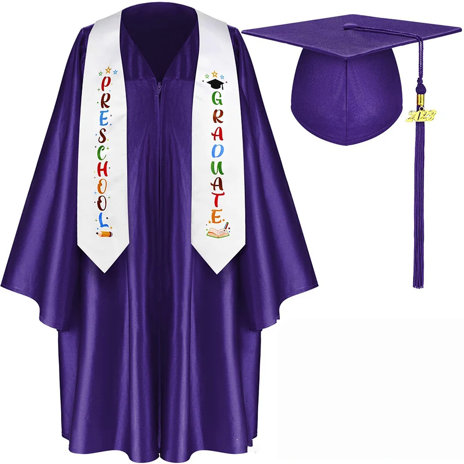 Wholesale design custom high quality children graduation gown preschool with hat