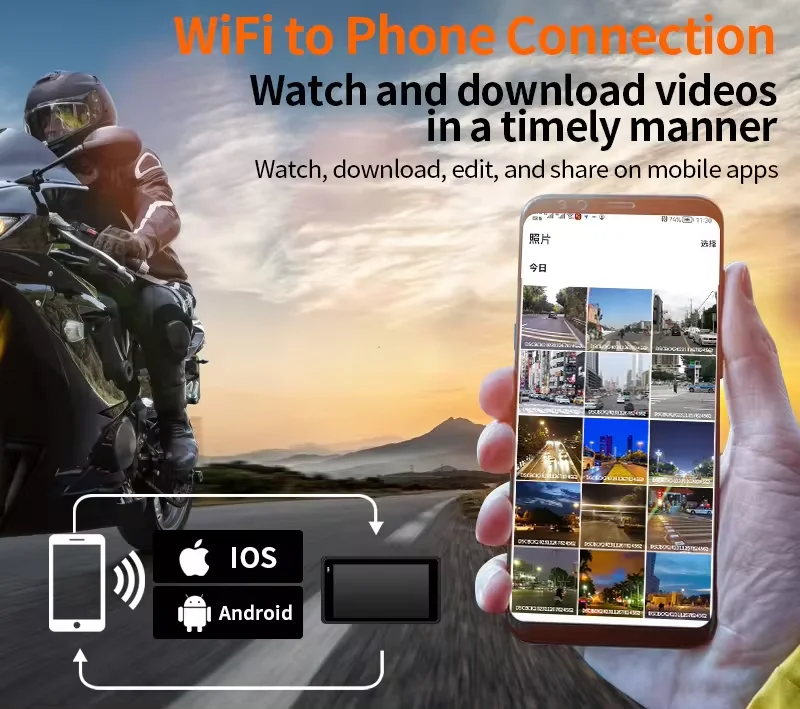 Carlover Dual Sony 2K Wireless CarPlay Android Auto 5 Inch Motorcycle GPS TPMS Tire Pressure Video Recorder