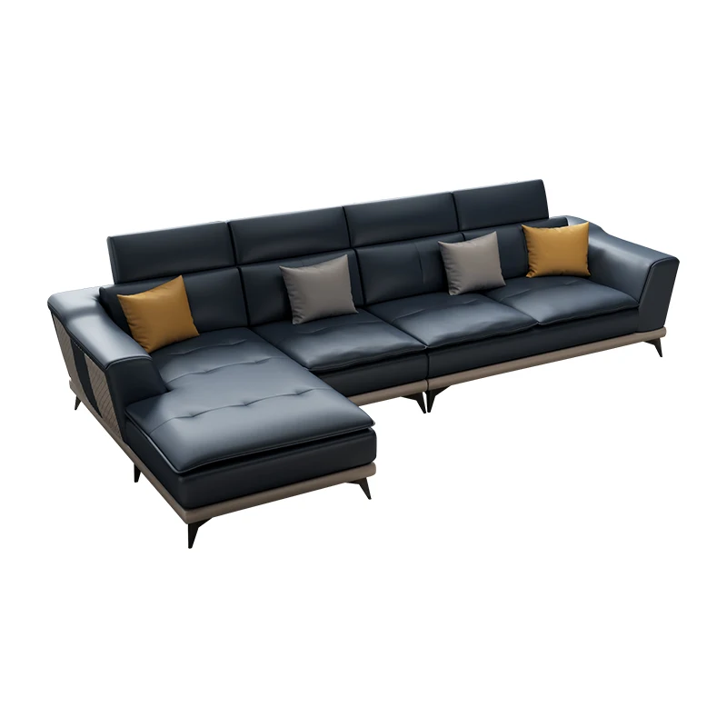 
Luxury Home Furniture Lazy Sofa Chair Sets Living Room L Shape Leather Sofa 