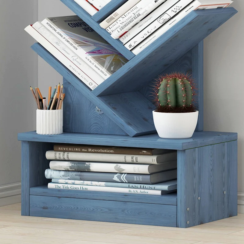 Customized nordic bookshelves wooden bookshelves bookcases for kids rotative bookcase