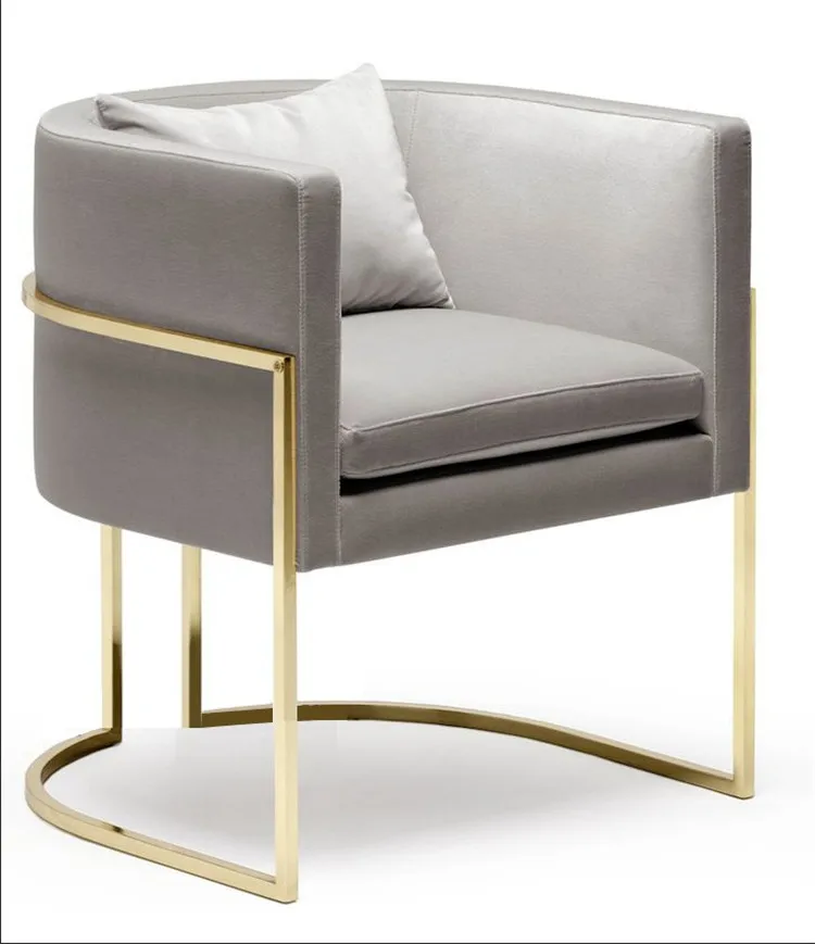 
italian luxury metal golden art deco furniture vintage pink upholstered dinning chair 