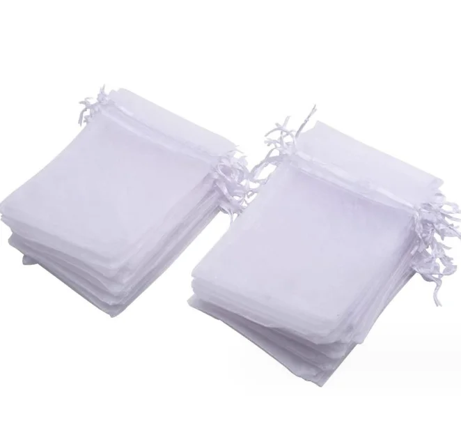 Wholesale small mesh gift bags organza drawstring with custom logo