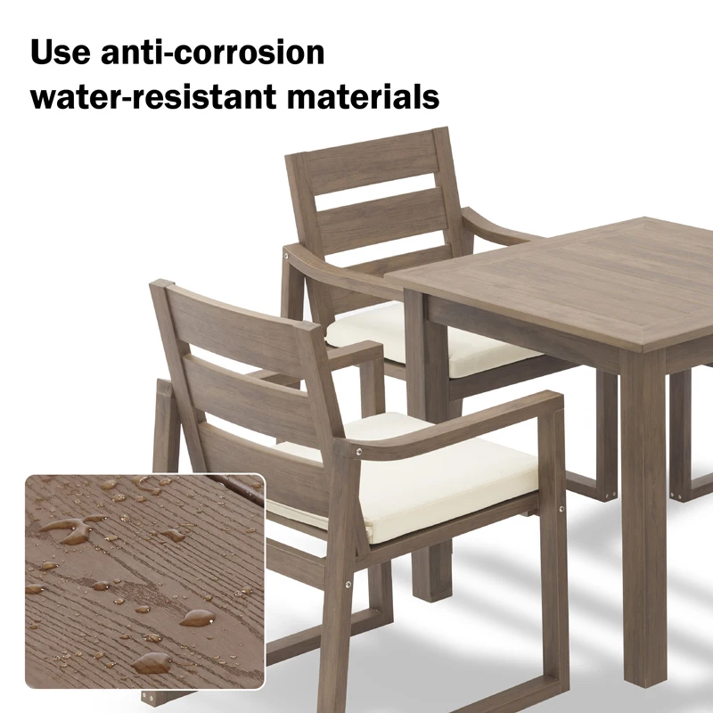 Modern nordic dining room 4 chairs furniture Plastic Wooden chair dining table and chair set