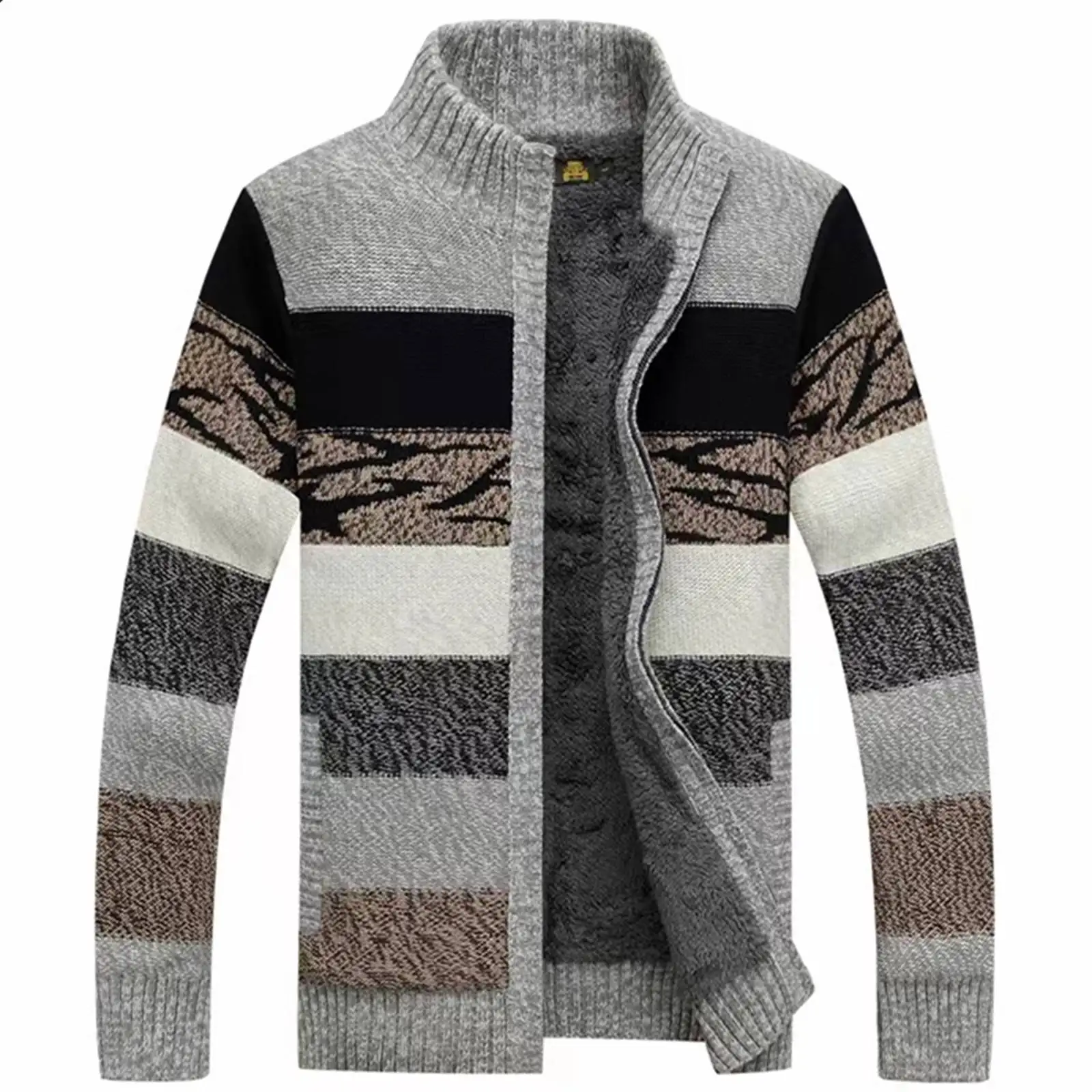 New Fashion Knit Men Knit Winter Full Zip Men Zipper Cardigan Sweater