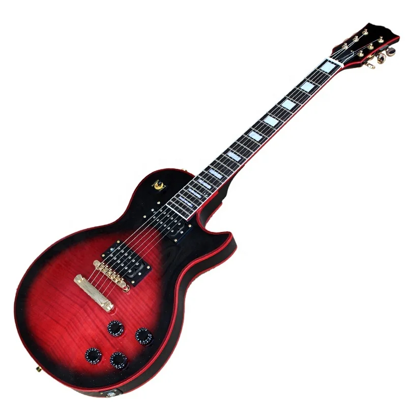 Flyoung Red Flame Maple Electric Guitar Maple Fretboard electric guitars Made in China Guitarros Electricas