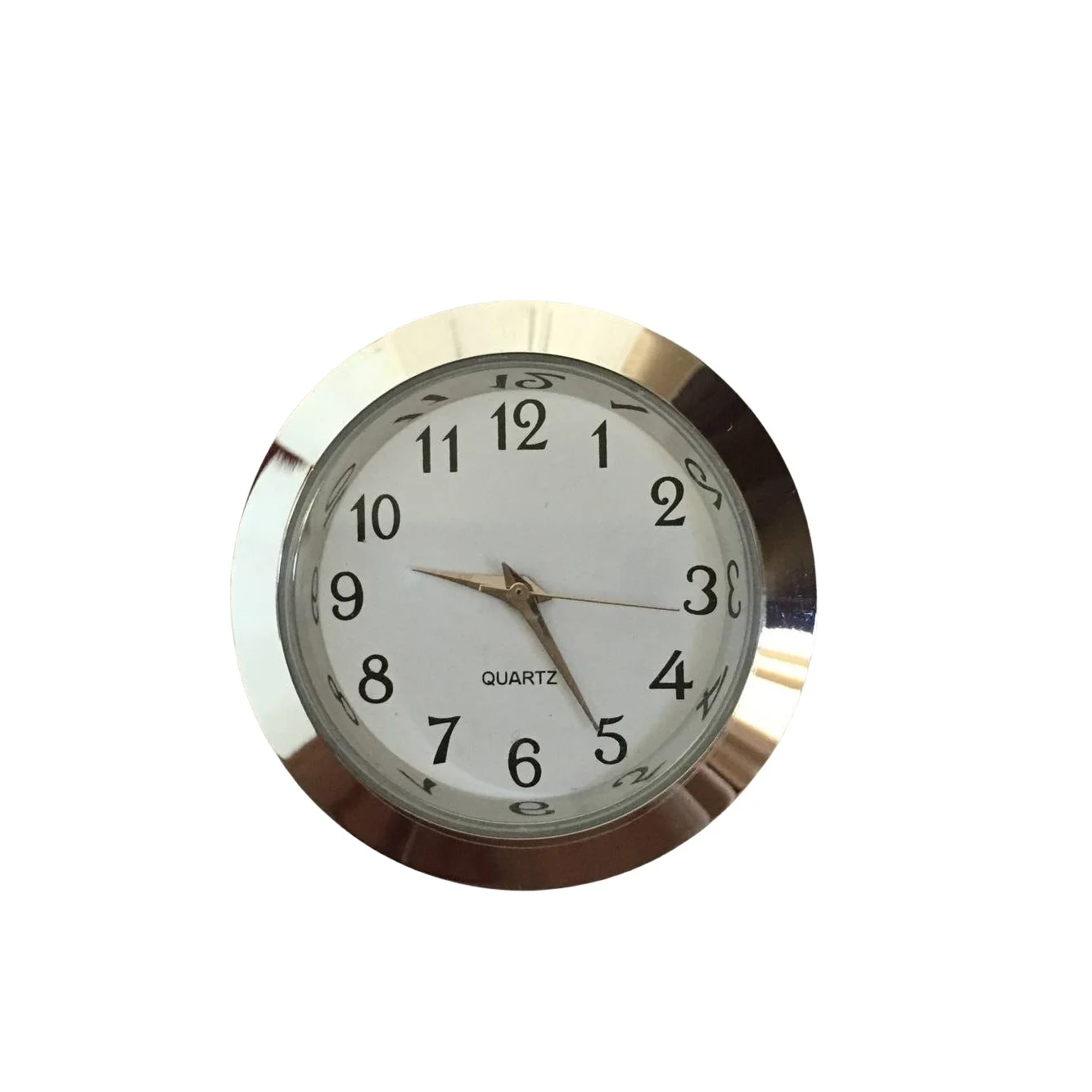 27mm chrome bezel white roman arabic dial mini clock inserts
