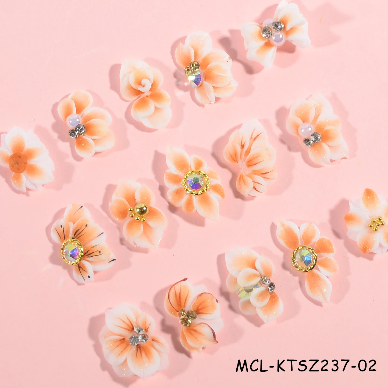 30PCS/kit Kawaii Handmade Nail Art Resin Charms 3D Design Nail Acrylic Flowers