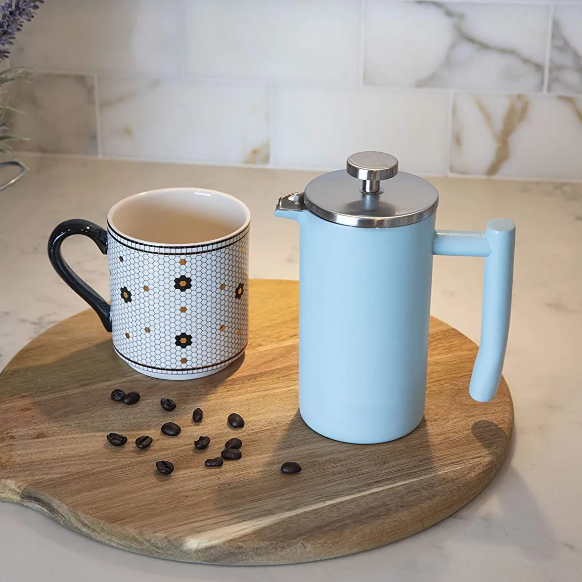 Reekoos Christmas Factory Price Coffee And Tea Tool Set Coffee Maker Stainless Steel Double Wall Insulated French Coffee Press