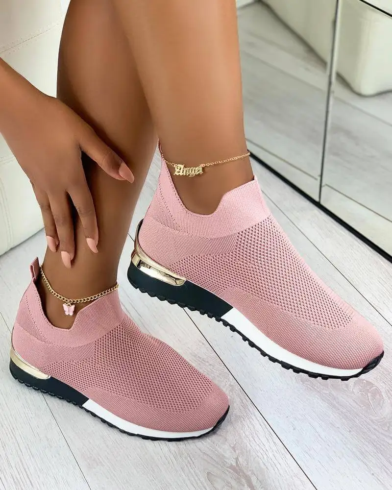 ACS7 Women Tennis Shoes Breathable Mesh Height-increasing Slip-on Female Sock Footwear Outdoor Sneakers Women 2021
