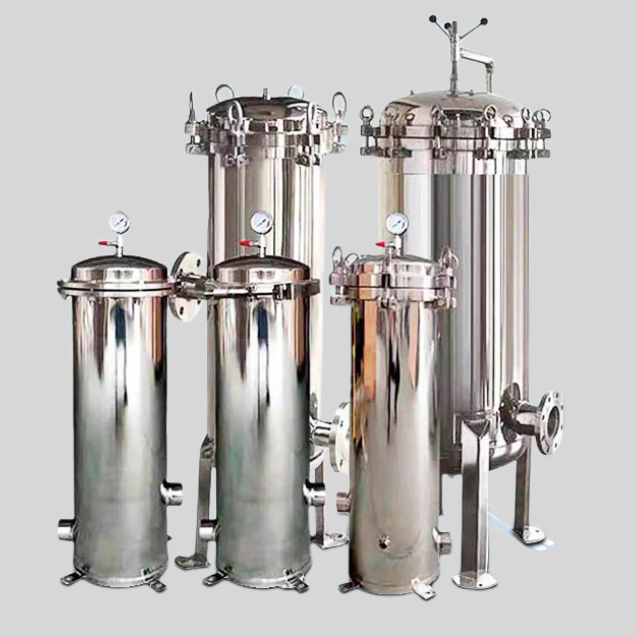 304 Stainless Steel 10 20 30 40 inch Liquid Water Multi Bag Water Cartridge Filter Housings Water Filter