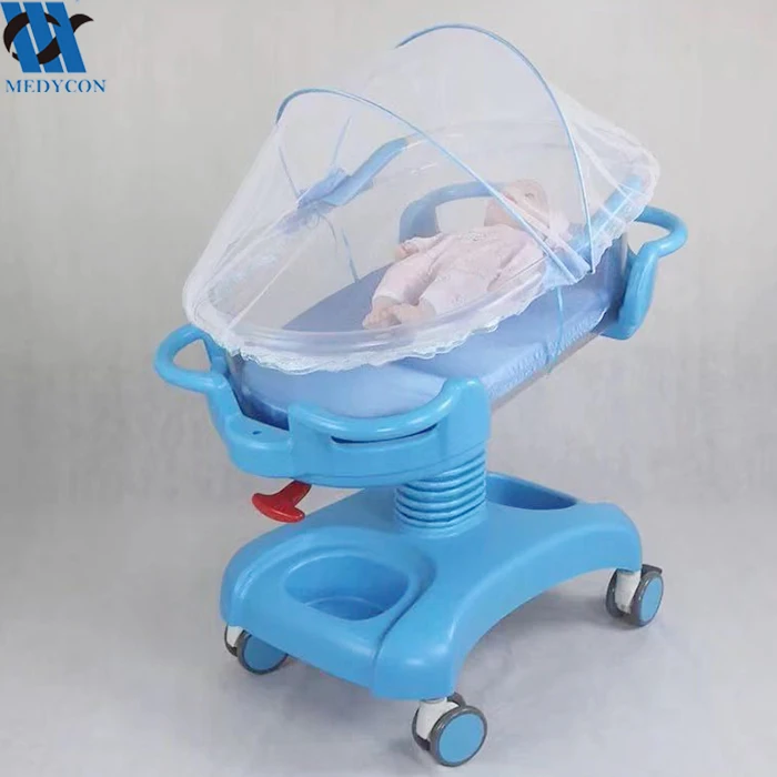BDB08 Transparent Crib Children Hospital Bed Baby Cot Portable Gas Spring Adjustable Crib Baby Cot Portable Baby Cot