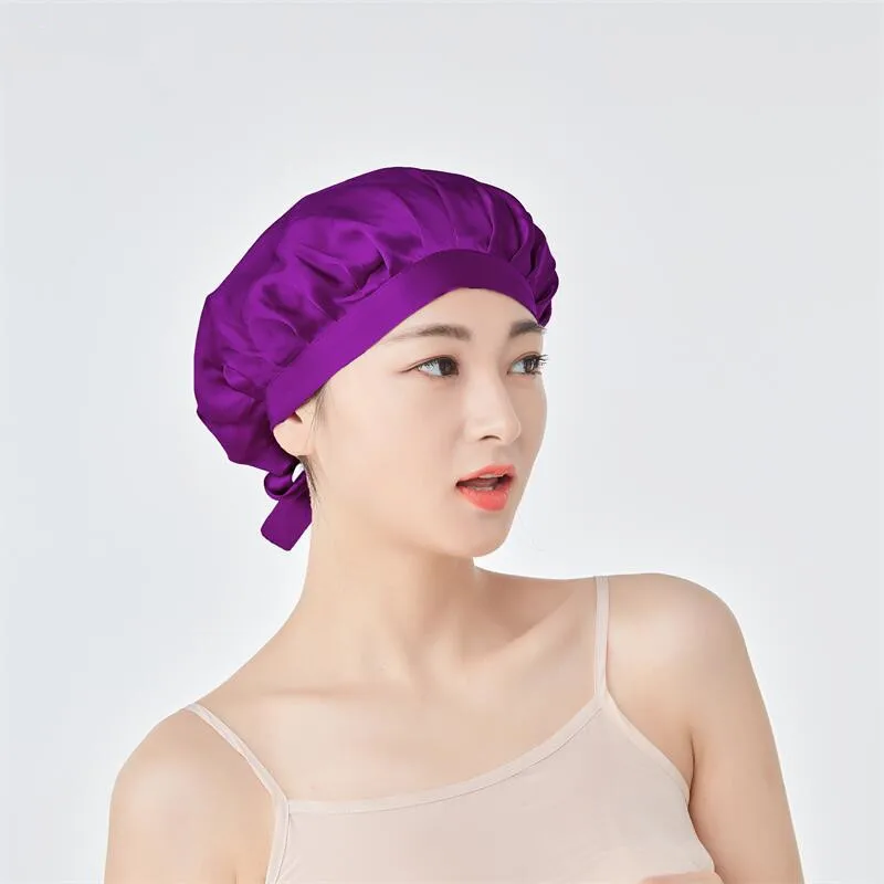 Wholesale Mulberry Silk Night Cap Silk Hair Bonnets For Women Sleep