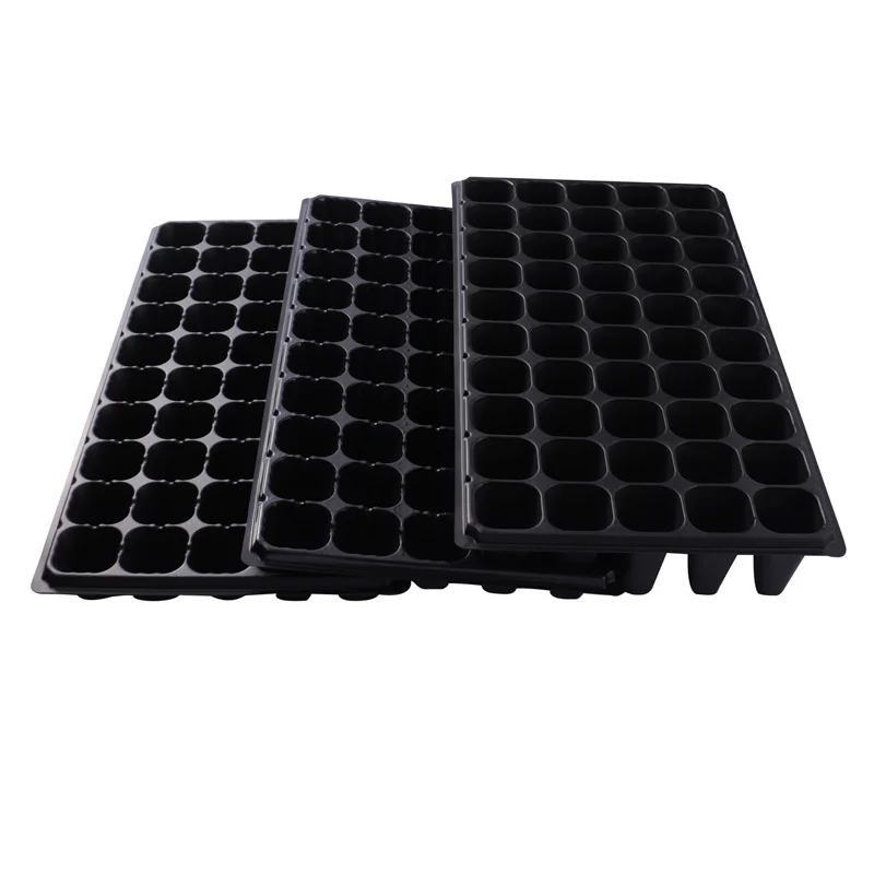 on sale seed tray Plant Black rectangular Growing Trays 72 Cells Nursery Seedling Germination Trays with Drain Holes
