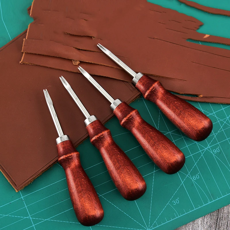 professional DIY Leather Craft 5pcs beech wood Edge Leather Burnisher Tool leather edge beveler