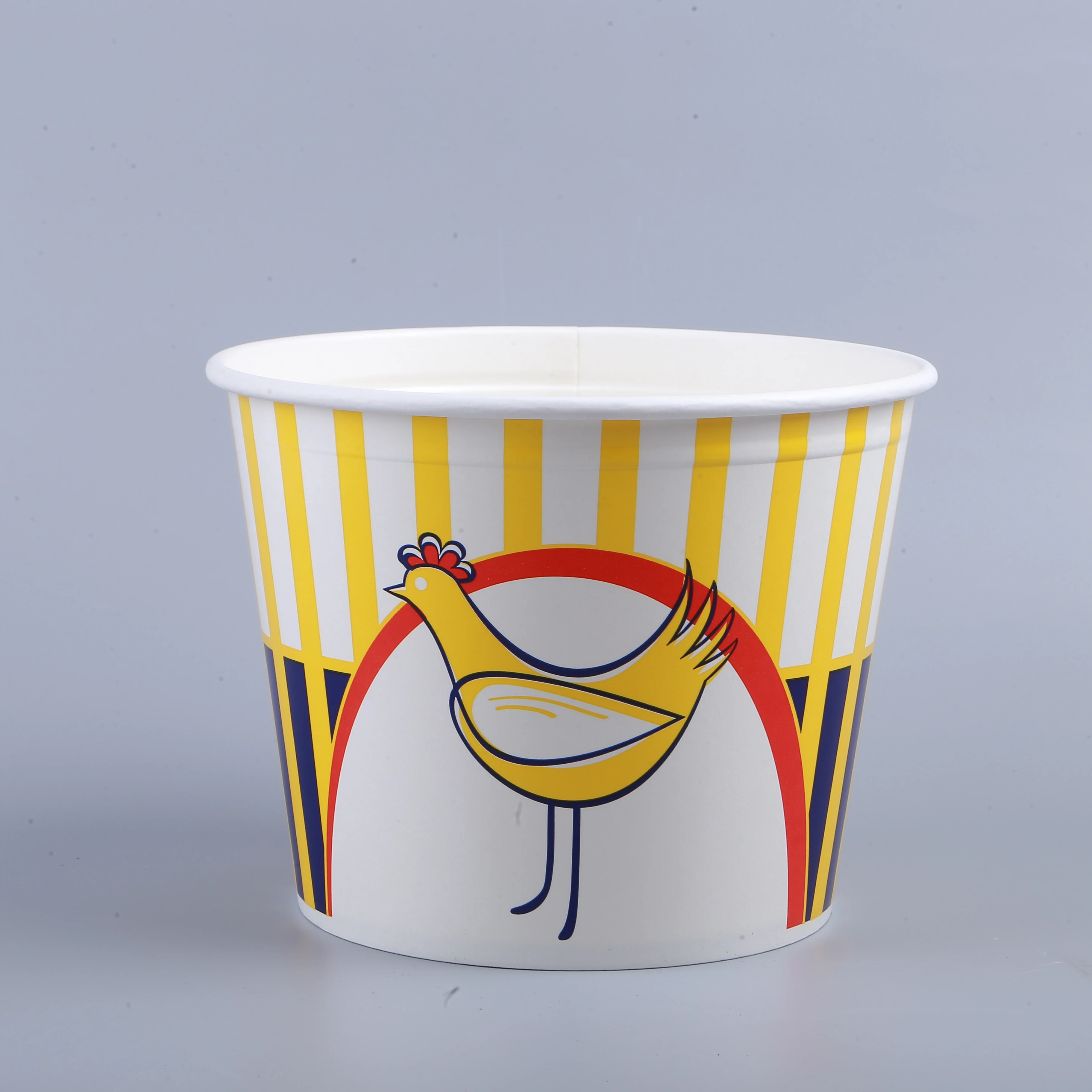 Custom Logo Printed Food Grade Popcorn Tub Cup Disposable KFC Fried Chicken Packing Bucket Barrel With Paper Lid