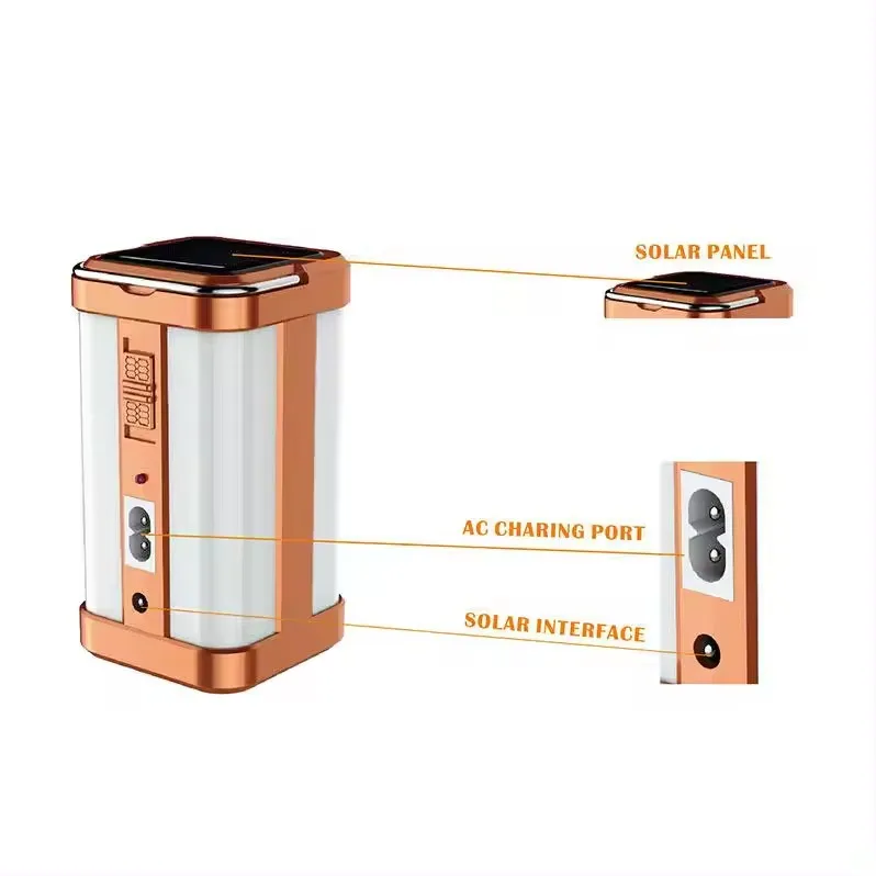 Rechargeable Solar Power LED Telescopic Flashlight Portable Emergency Camping Lantern for Outdoor Hiking Tent Handing Light