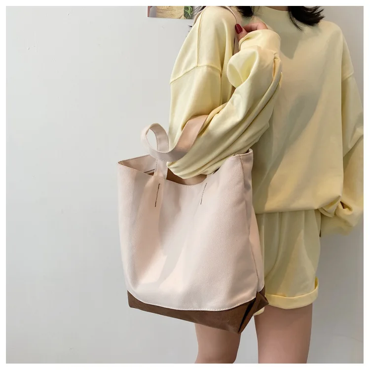 Fashion large capacity canvas tote bags ladies handbags sling casual,Classic designer cotton canvas purses handbags for women