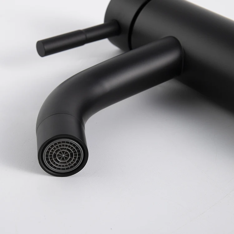 upc cheap black 1 hole 304 villas stainless steel restroom bathroom basin faucet mixer tap taps grifo de lavabo