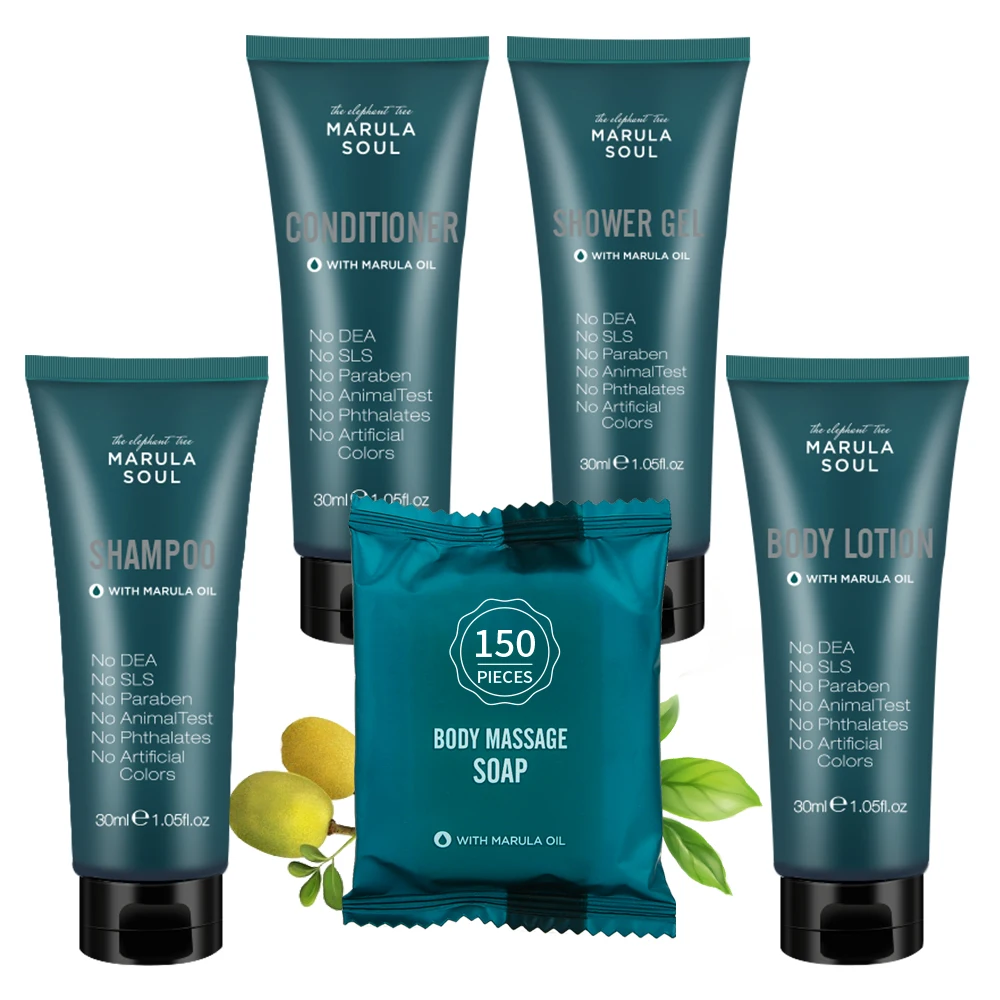 In Stock Marula Soul Hotel Toiletries Travel Size Toiletries 5-Piece Set