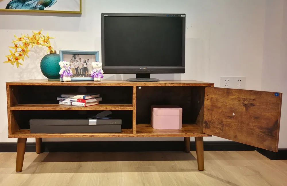 Living Room wood Cocktail Table TV stand Rectangular Sofa Coffee Table with Storage Shelf