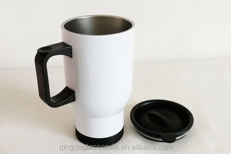 450ml stainless steel white auto car mug double wall sublimation travel cup wholesale