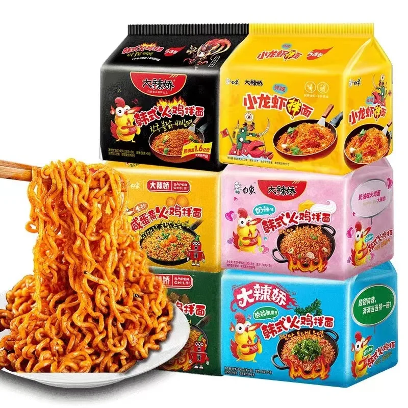 Wholesale Chinese Food BaiXiang Instant Noodle Hot Spicy Chicken Noodles Ramen Korean Style Noodle