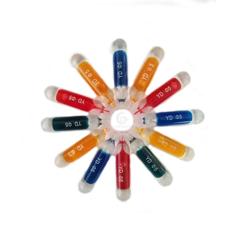 Baichuan thermo bulb automatic fire sprinkler system glass bulbs 68 degree 93 degree red green yellow blue